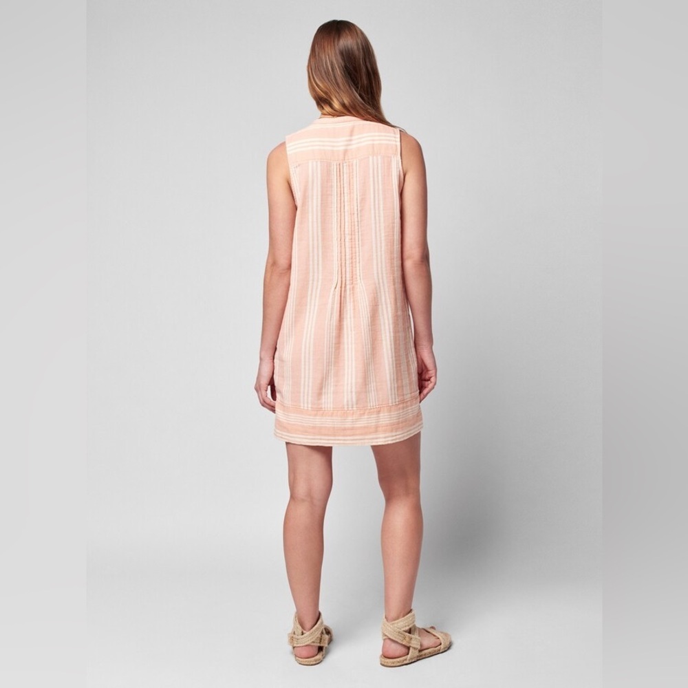Faherty Dream Cotton Gauze Isha Dress in Sepia Neutral Stripe - Size XS - Picture 5 of 10